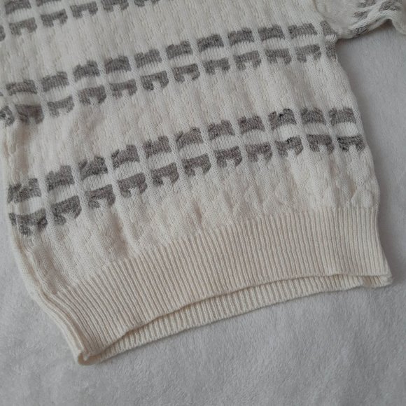 St Michael | Cream Pattern Mock-Neck Wool Sweater - Picture 6 of 6
